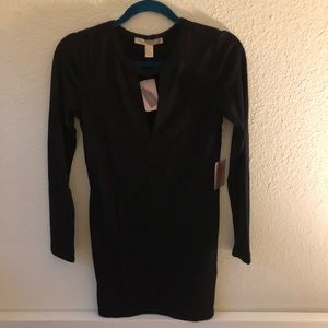 Forever 21 Black Long Sleeve Mini Dress
